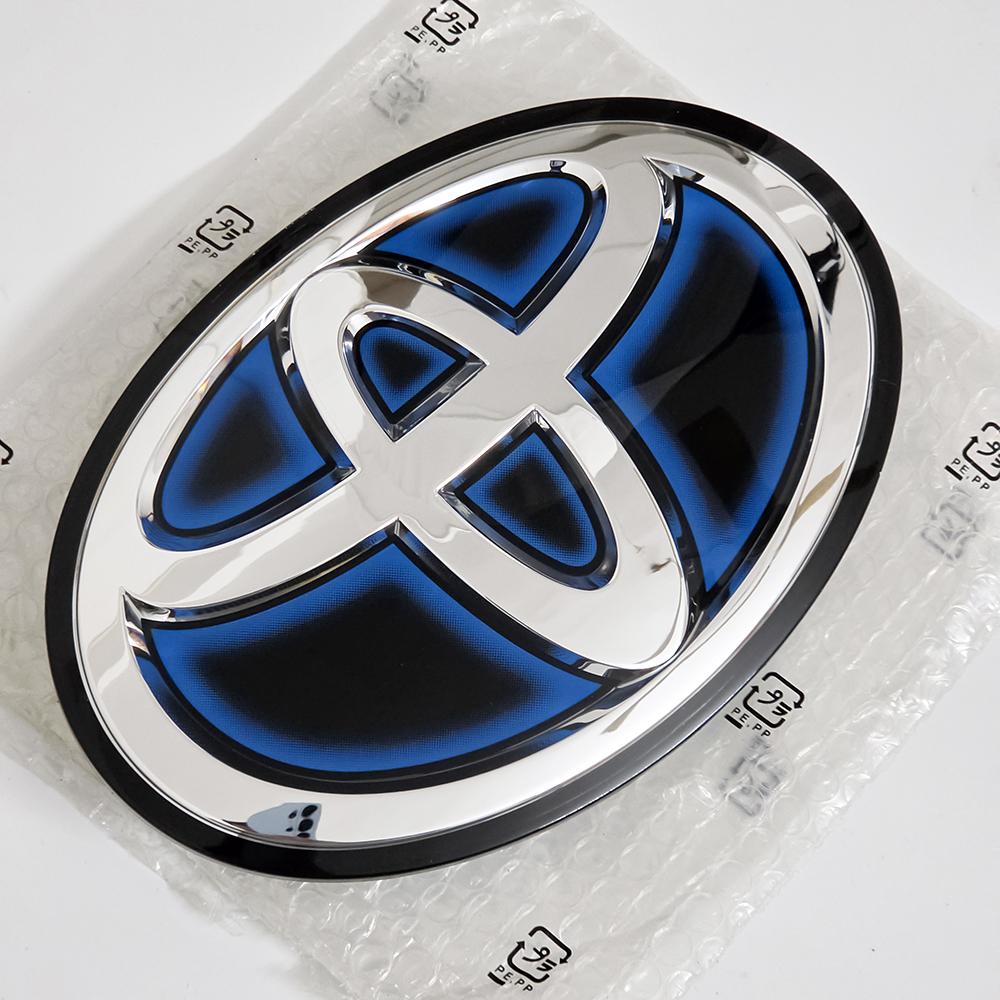 VJN4  For Toyota RAV4 Corolla Camry Land Cruiser Sienna C-HR AVALON Front Grille Hood Badge Replacement Dark Blue Hybrid Logo