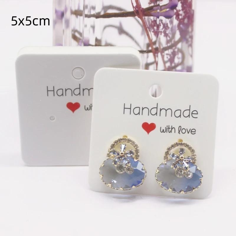 50 шт. белая/крафт-бумага серии HANDMADE многоразмерные открытки, серьги, ожерелья, открытки для украшений