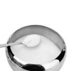 300ML Sugar Bowl Stainless Steel Sugar Bowl with Glass Lid and Spoon Seasoning Spice Bowl Container Large Capacity KC0247
