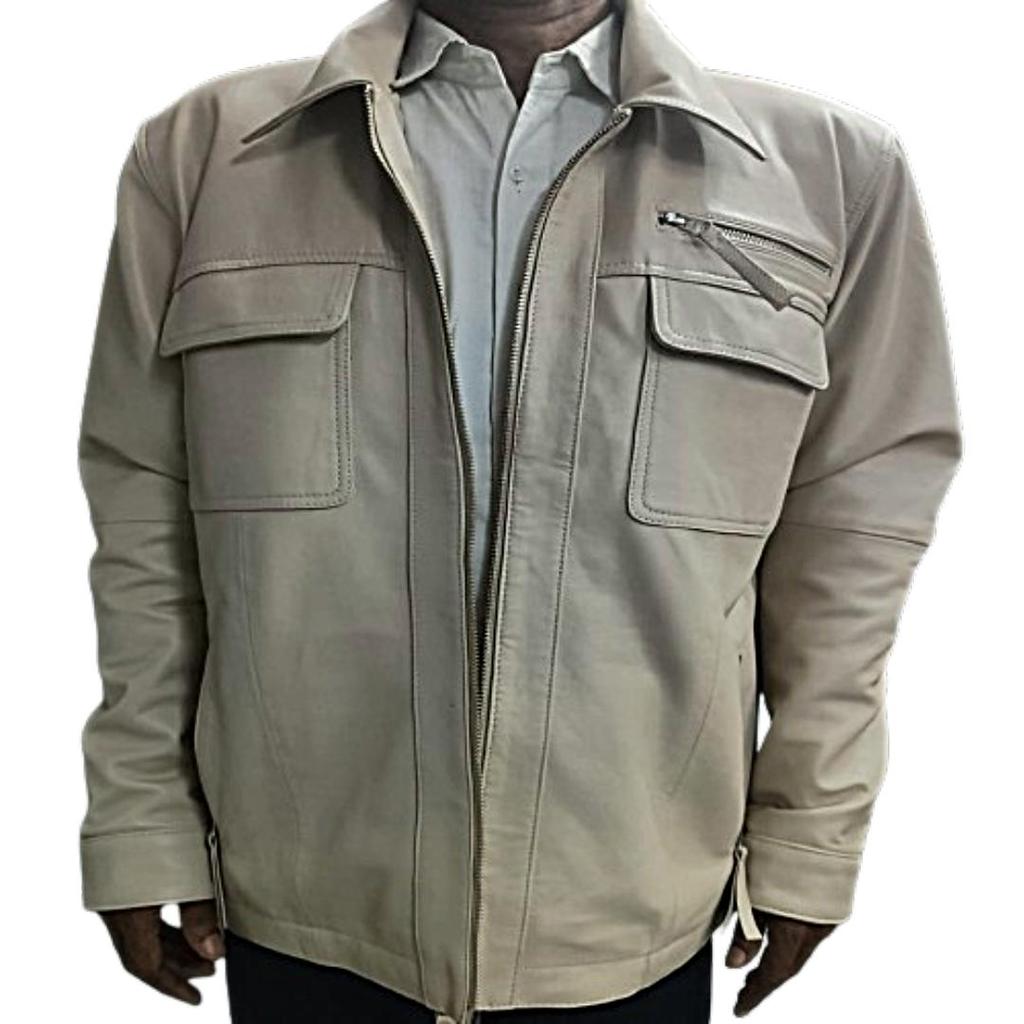 Мужская куртка-рубашка из натуральной кожи ягненка, кремово-белая, новая мужская кожаная куртка, классическая рубашка, Western Cafe Racer, Bike Rider, стильная рубашка