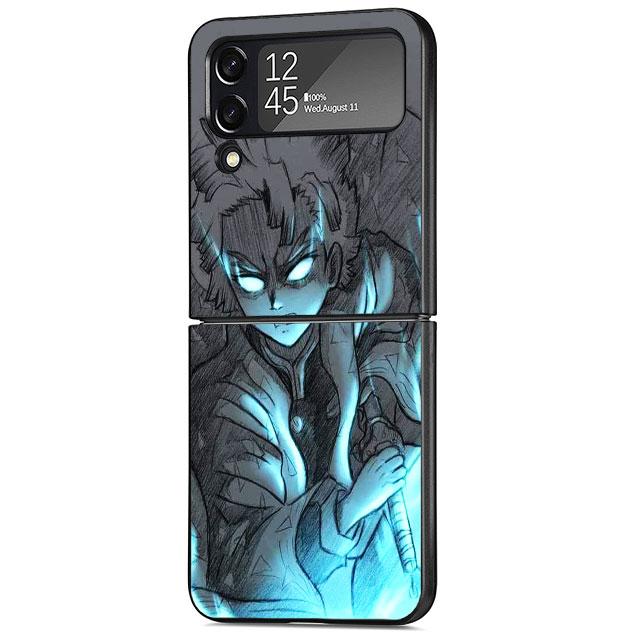 Anime Phone Case for Samsung Galaxy Z Flip 3 5G ZFlip3 ZFlip Z Flip 4 Zflip Flip3 Flip4 Demon Slayer Kamado Black Cases Shell