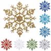 Merry Christmas Glitter Snowflakes Christmas Xmas Tree Ornaments Party Home Decoration