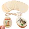 Handcraft Hanging Ornaments Wooden Drawing Easter Eggs Easter Decorations Wood Chips Wood Slice