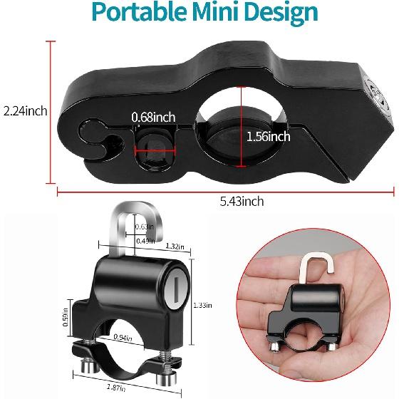 Набор из 2 шт.: замок дроссельной заслонки для мотоцикла и; Замок для мотоциклетного шлема, AUCARAUTO Мотоцикл и шлем, противоугонная защита, замок из твердого сплава, подходит