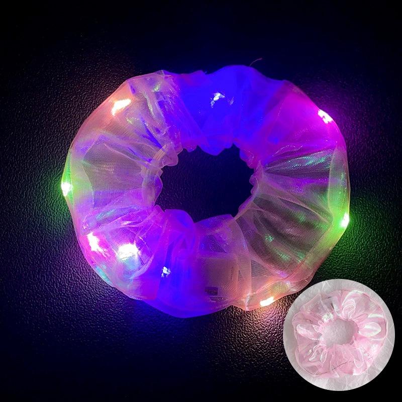 1Pc Hair Accessories Festival Party Light-up Glow Effects Women Hair Rope Fashion LED Hair Tie Scrunchie
