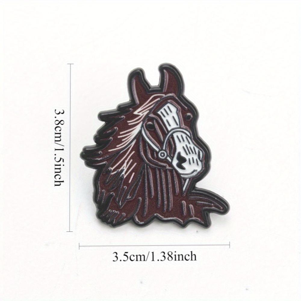 Unique and Creative Alloy Horse Head Cartoon Badge Brooch for Women, Elegant Scarf Clip, Lapel Pin Set