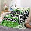 Borussia Print Flannel Blanket, High quality Comfortable for All Seasons, Home Decor, Warmth and Comfort, Perfect for Christmas Gifts