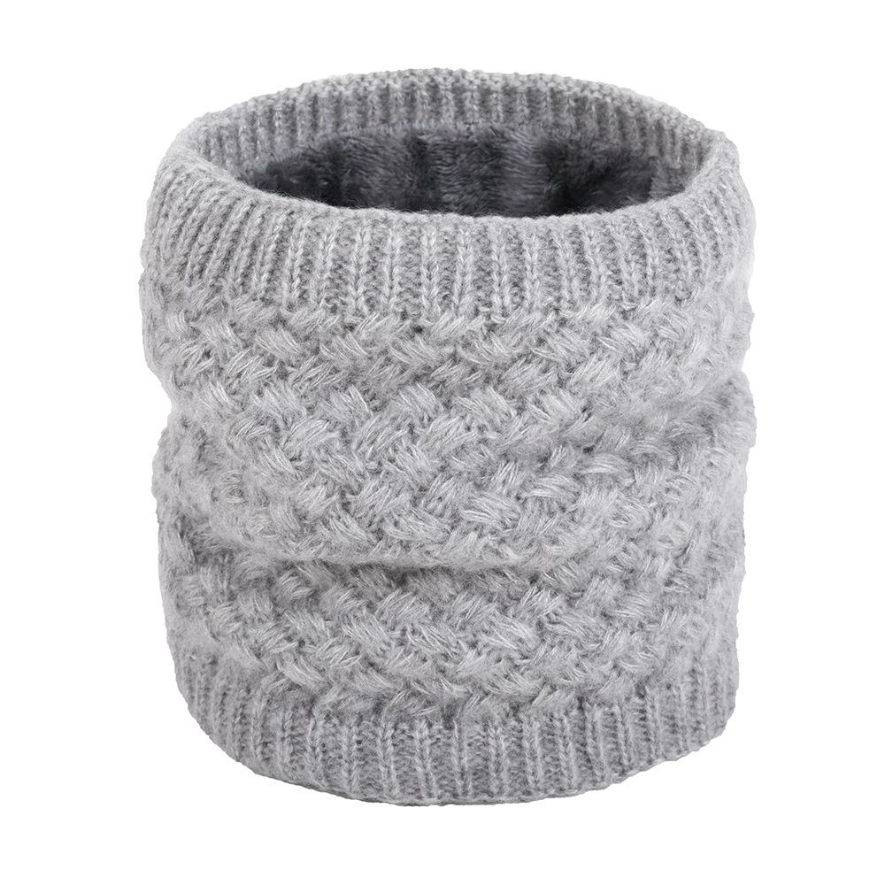 Мужской и женский корейский стиль, однотонный шейный платок, модный для пар, флисовая подкладка, утеплитель для шеи, толстый зимний теплый вязаный шерстяной шейный платок