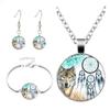 Креативный комплект ожерелья с драгоценными камнями «Ловец снов», женский браслет с мандалой, серьги, комплект ювелирных изделий