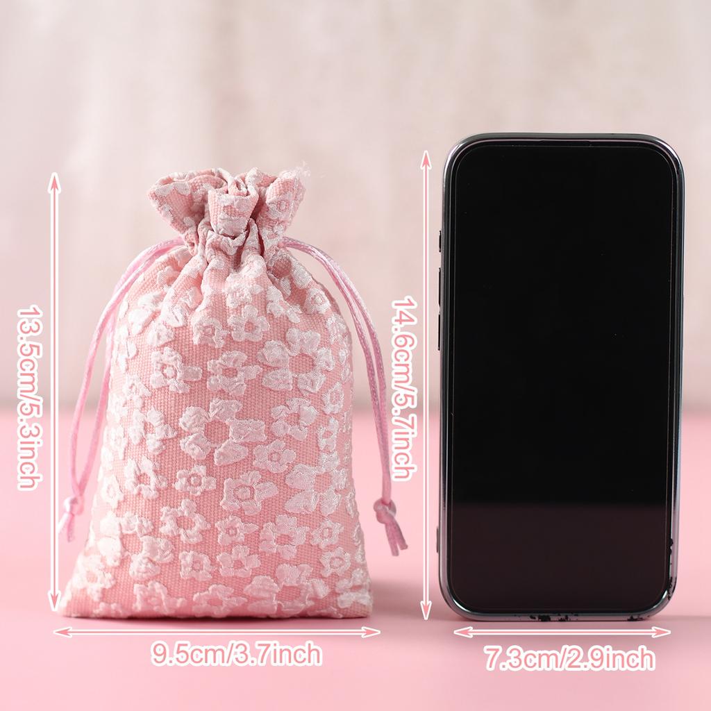 Valentines Day Gift Bags for Girlfriends Pure Floral Candy Bags Color Packaging Drawstring Pouch Bags Wedding Party Decorations