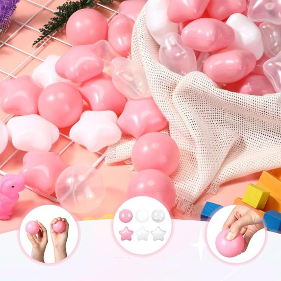 100Pcs Ocean Ball Pit Balls Safe Star Balls for Playrooms Sensory Perception Toys