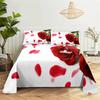 Red Rose Bed Sheets and Pillowcases for Double Beds Single 3D Flower Bedsheets Set with Pillow Case 2pcs 3pcs Queen Full Size