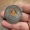 Контейнер для монет Challenge Dumpster Pattern Flame Retro Silver Color Challenge Medal Unique Office Desk