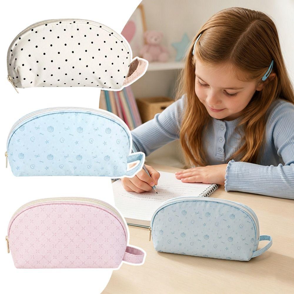 Polka Dot Pattern Pencil Case Large Capacity Stationery Bag Stationery Organizer  Students Gift