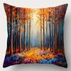 Художественная наволочка «Осенний лес»Чехол для подушки на диван в гостиной, мягкий и удобный, украшение для спальни