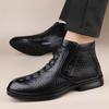 Модные Удобные Мужские Ботильоны из Натуральной Кожи для Бизнеса Повседневная Кожаная Обувь Модные Ботинки Челси Обувь для Отдыха и Прогулок Высокие Ботинки