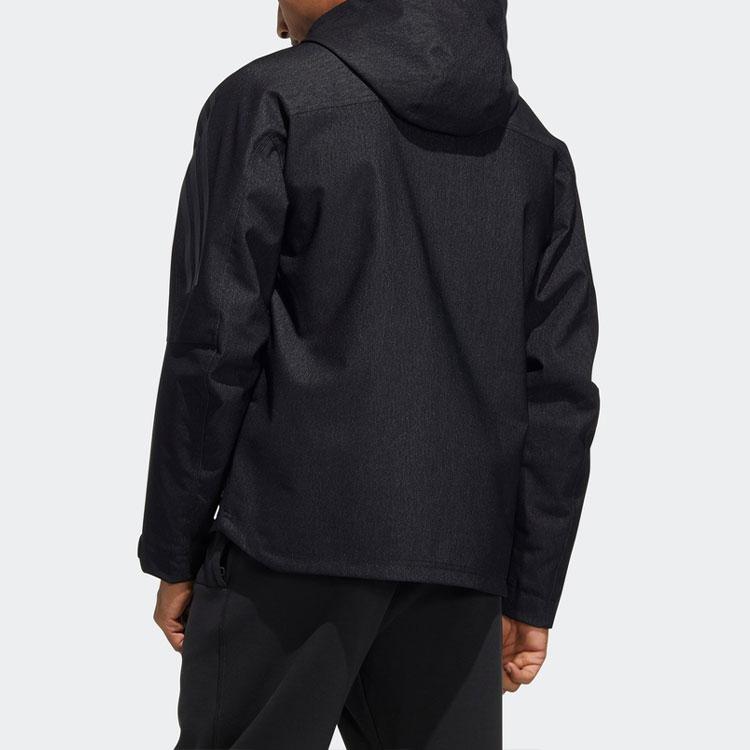 Adidas Спортивная куртка с капюшоном с логотипом, мужская верхняя одежда, черная HE9904