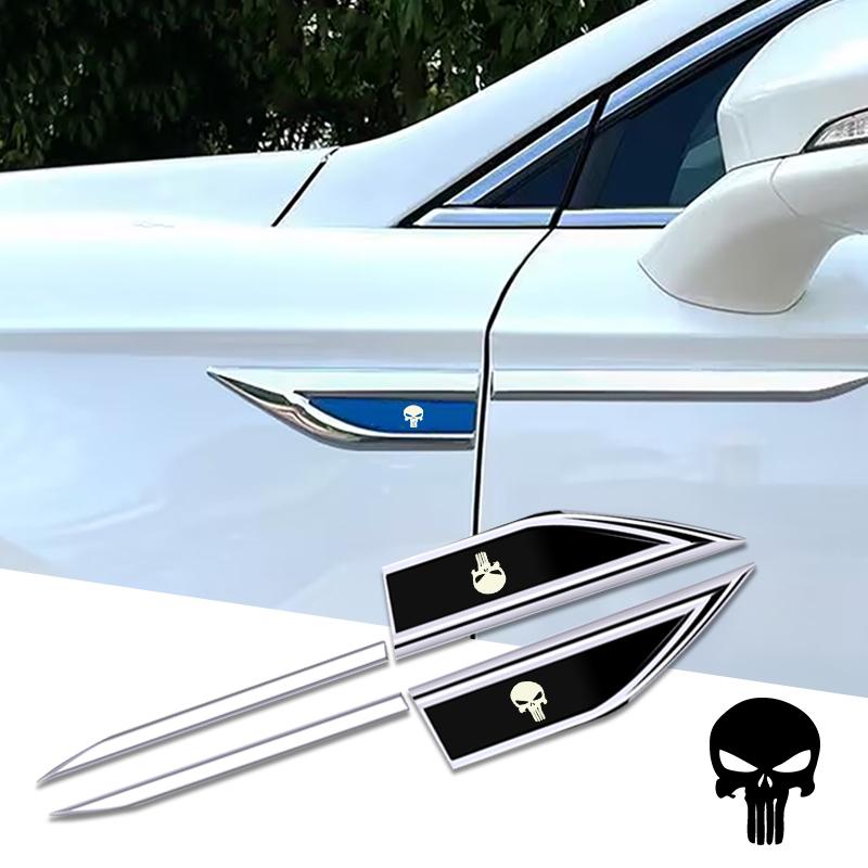 2pcs car accessory Side Doors Blade car stickers car accessorie for Ghost Skull Honda ford Hyundai bmw Nissin Skoda Dodge Toyota akp256
