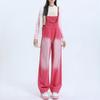 Denim Jumpsuit Women's Retro Overalls Pink Spring Autumn Fashion Loose Straight Jeans Pants Y2k Clothing Feamle Streetwear