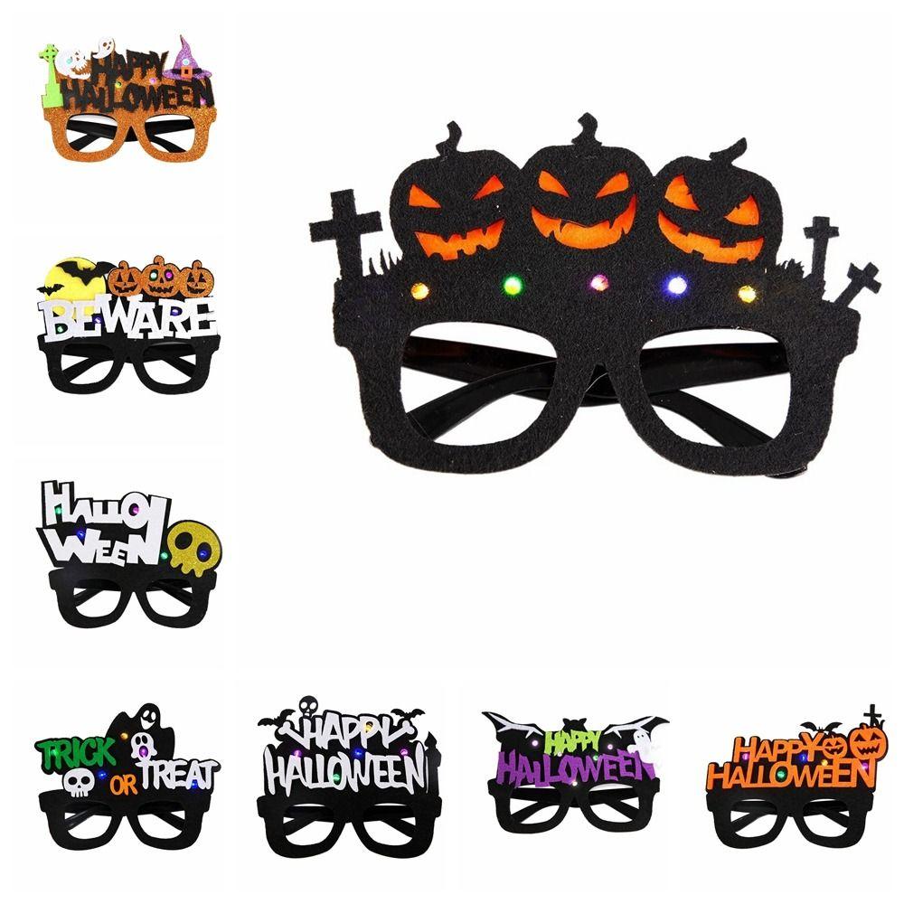 Felt Halloween Luminous Glasses LED Halloween Eyewear Frame Festival Pumpkin Glasses Men