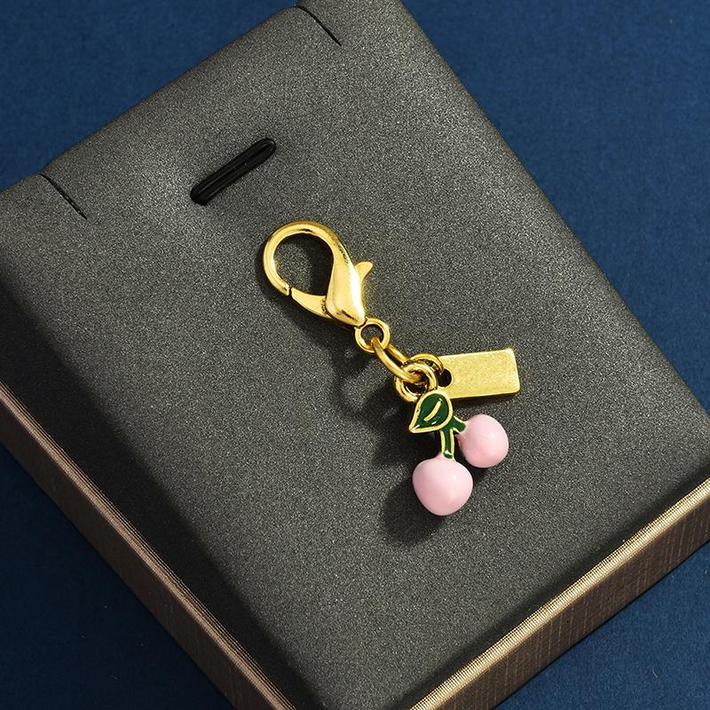 Exquisite Cherry Butterfly Keychains For Women Bag Pendant Car Keyring Creative Backpack Decoration Accessories Gifts
