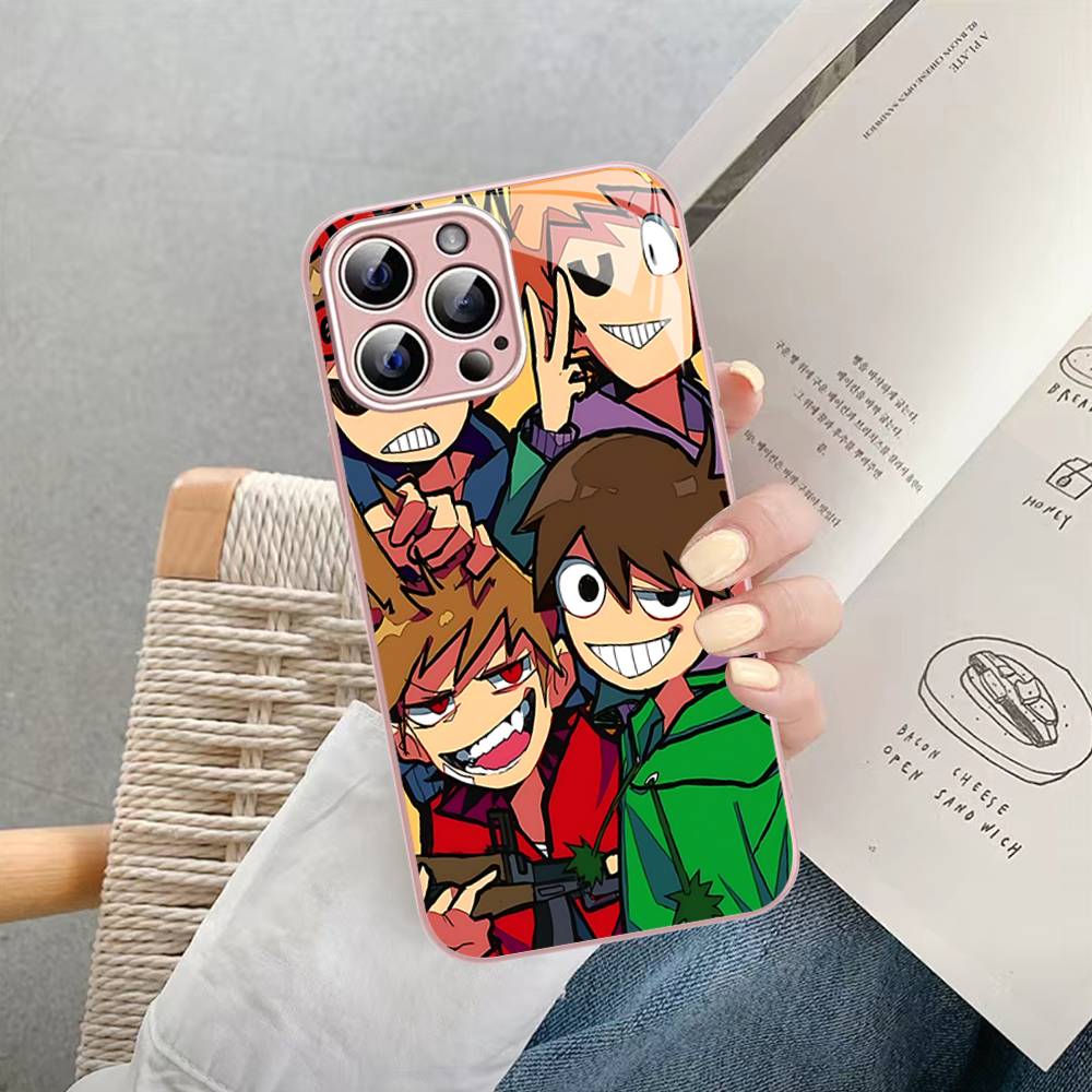Cartoon Cute E-Eddsworlds Tempered Glass For Iphone 14 13 12 11 Pro Mini XS MAX 14Plus X XS XR Cover