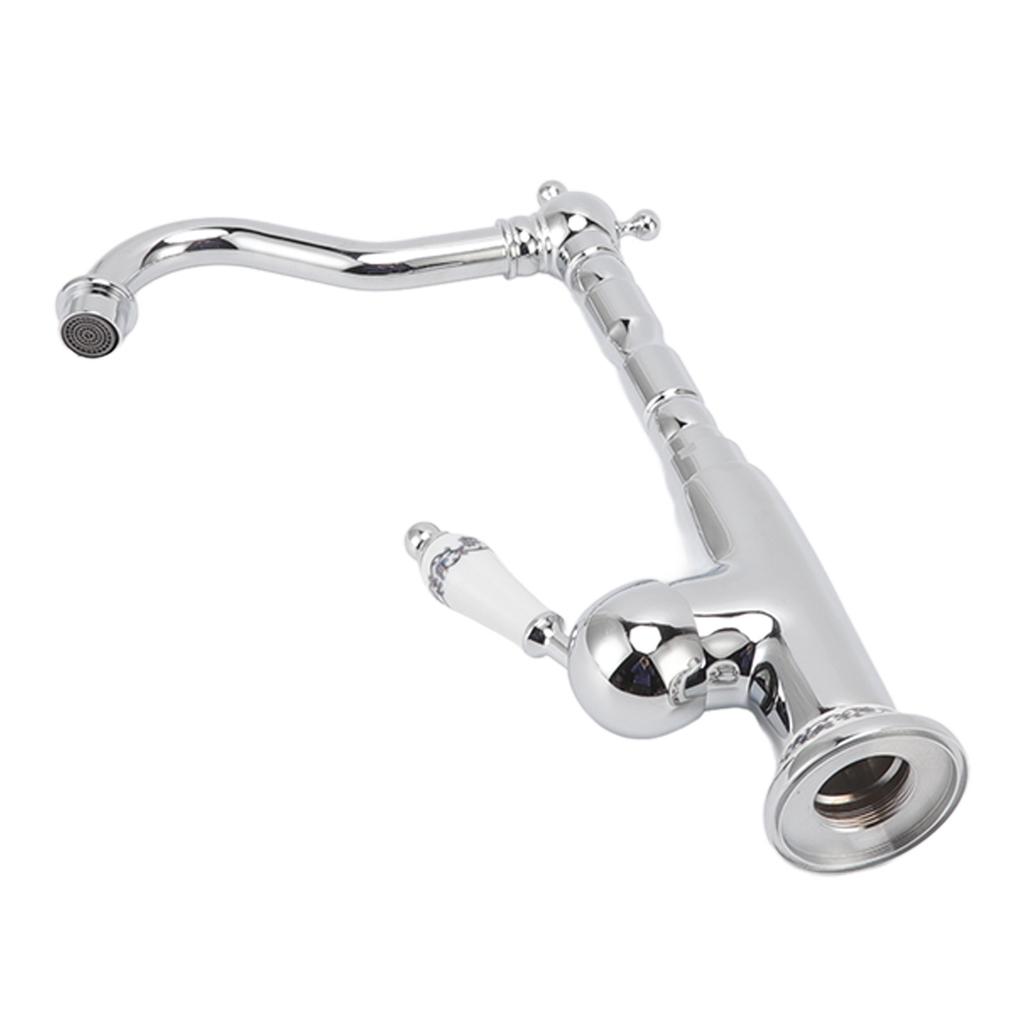 Водопроводный кран для ванной комнаты в стиле ретро, европейский стиль, латунь, гальваническое покрытие, с длинным изгибом шланга, смеситель для горячей и холодной воды