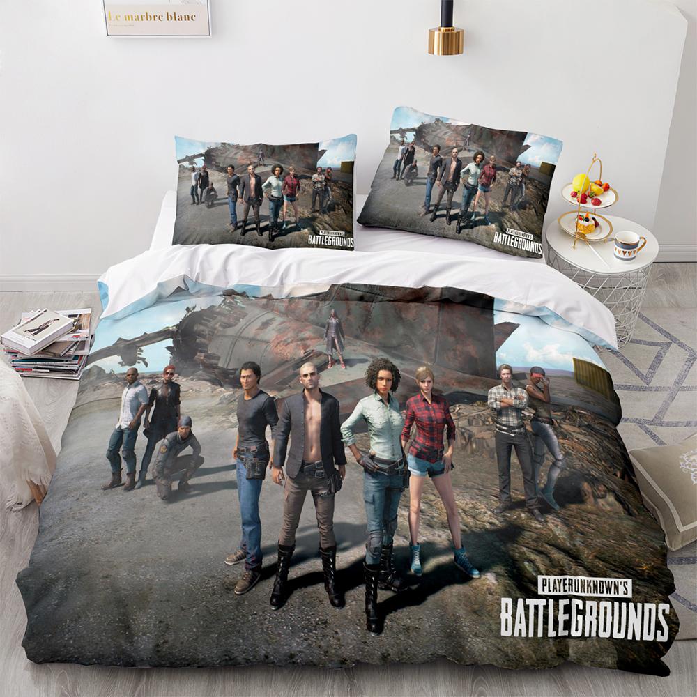 Постельное белье PUBG Односпальный Полуторный Двуспальный Кинг-сайз Игровой Постельный комплект PUBG Взрослый Детский Спальня Комплекты пододеяльников с 3D-принтом Мужской/женский 039