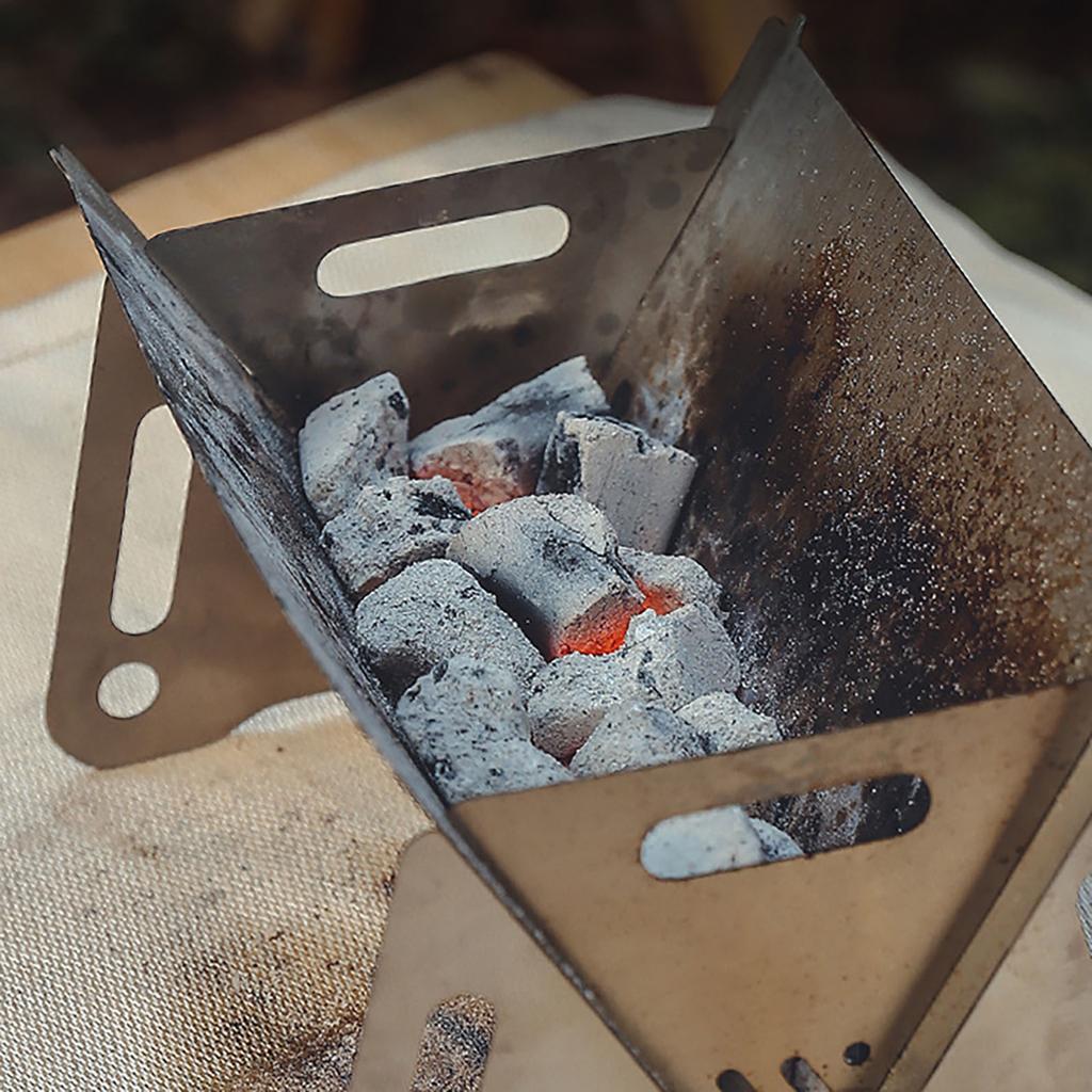 Foldable Barbecue Oven with BBQ Grill Stainless Steel Charcoal Oven for Outdoor Camping 210x160x125mm