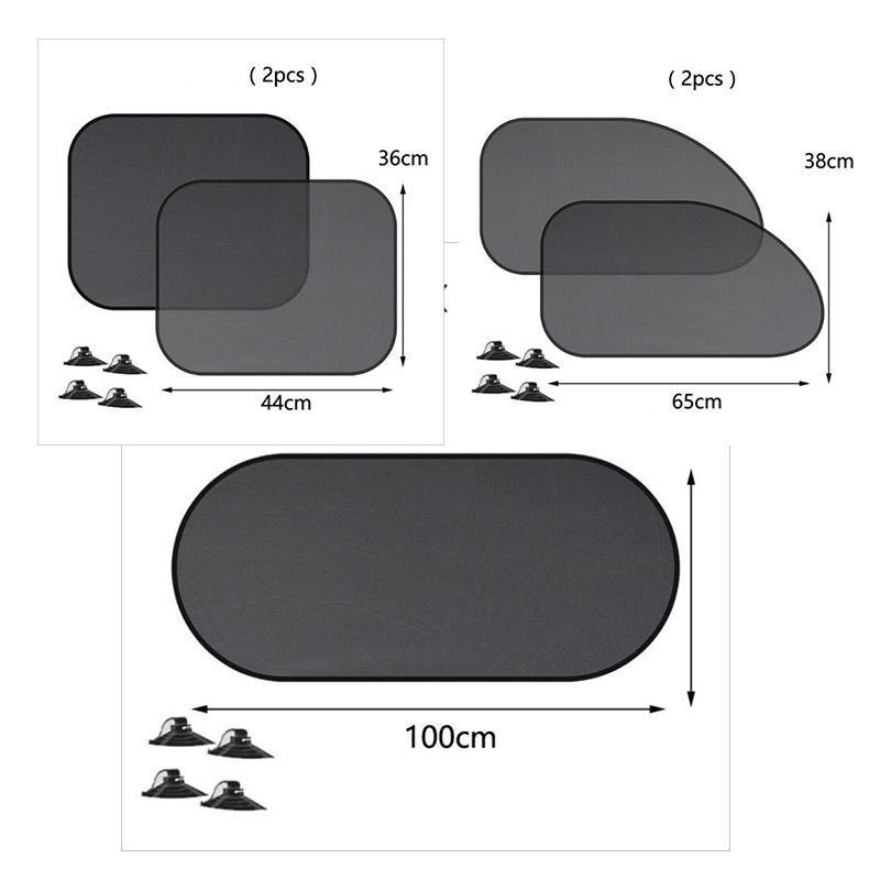 1-5PCS Car Window Sunshade Cover Sun UV Protection Auto Front Rear Black Window Curtain Side Glass Mesh Sunshades Accessories