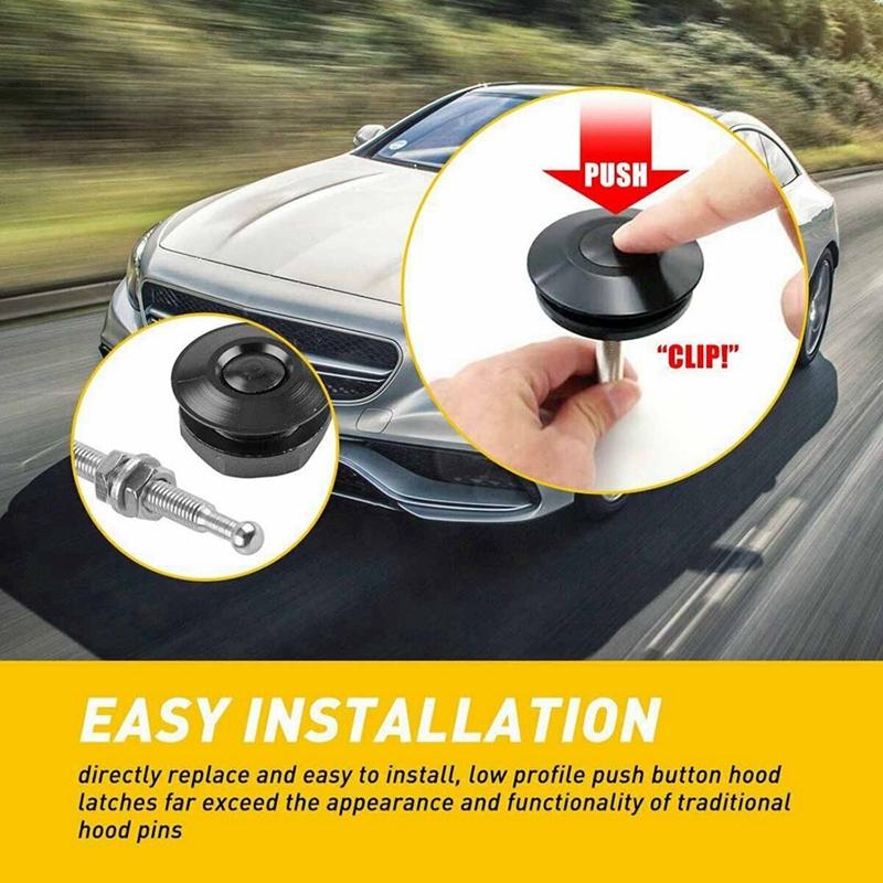 16 PCS Push Button Quick Release Hood Bonnet Pins Lock Clip Car Bumper Latch Kit