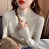 2025 Semi-turtleneck Pullover Knitted Sweater Women Autumn Winter Casual Simple Bottoming Shirt Warm New Fashion Elegant Long Sleeve Inner Slim Top