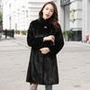 Coat Female Whole Mink Lmitation Fur Coat Winter High-grade Mink Velvet Mid Length Stand Collar Fur Coat