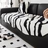 Plush Sofa Cushion and Blanket for Winter Warmth Thickened Non Slip Sofas Towel Bed Sheet Black White Patterned Settee Cover