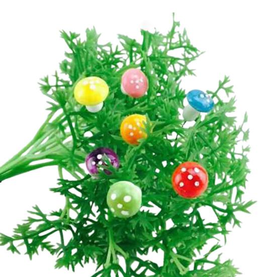 60 Pcs Foam Mushroom Miniatures Colorful Tiny Mushroom Figurines Miniature Mushroom Stakes