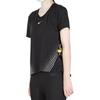 Nike Футболка Sports Lifestyle Series Casual Breathable Striped Round Neck Wicking Quick Dry с коротким рукавом для женщин, черная AQ5205-010