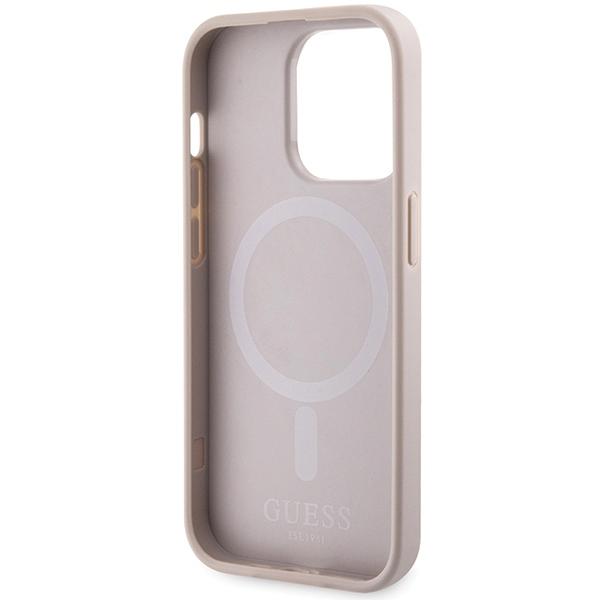 Etui do iPhone 15 Pro Guess MagSafe Printed Stripes Różowe