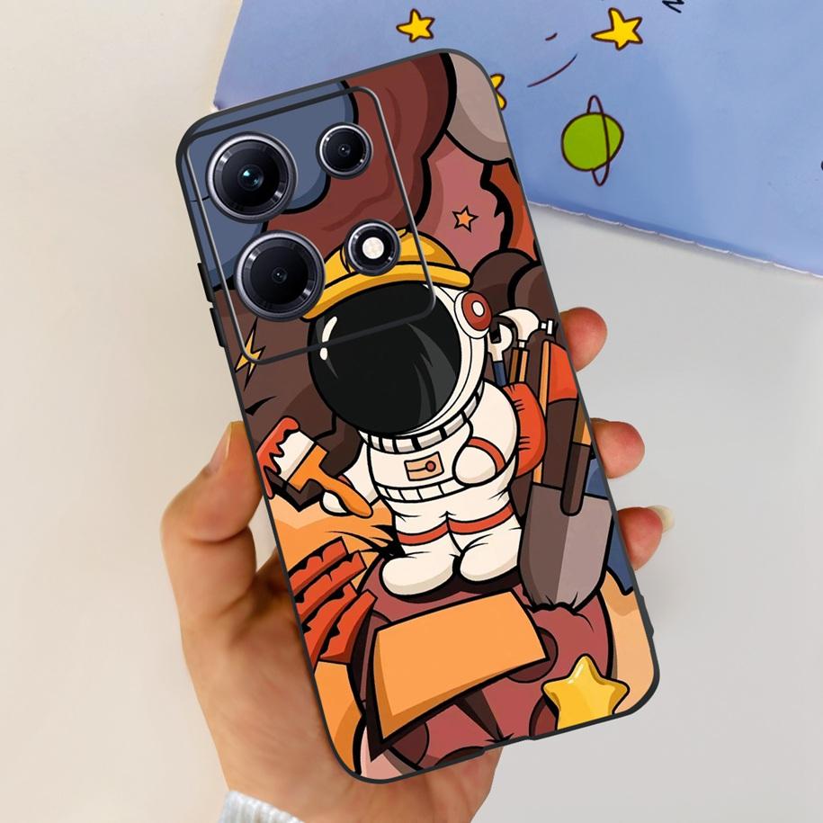 For Infinix Note 30i Case Stylish Flower Black TPU Shockproof Bumper For Infinix Note 30 Pro X678B Phone Cover Note 30 5G Fundas