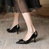 5-Pointed Stiletto High Heels for Women's Autumn New Commuter Banquet Work Patent Leather Single Shoes for Women