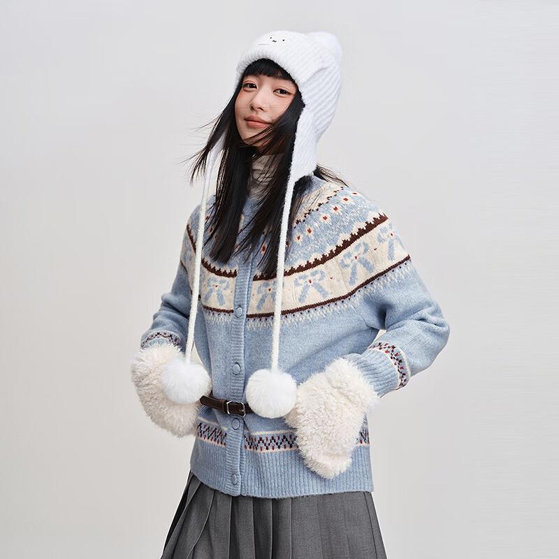 Женский вязаный кардиган Ledin в стиле Fair Isle с цветовыми блоками