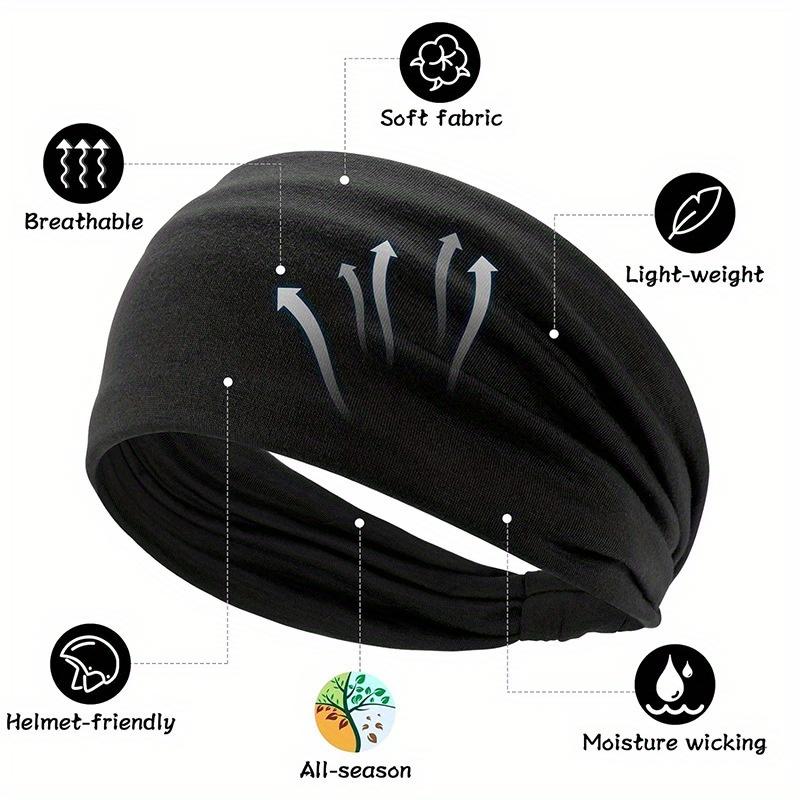 4pcs Moisture-Wicking Women's Wide Brim Headband for Fitness, Yoga, Running, Cycling, and Basketball - Elastic and Sweat-Absorbing