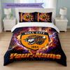 Постельное белье Hull City с индивидуальным текстом и именем 1 пододеяльник + 2 наволочки Логотип футбольной команды Персонализированный подарок для особого случая Декор спальни