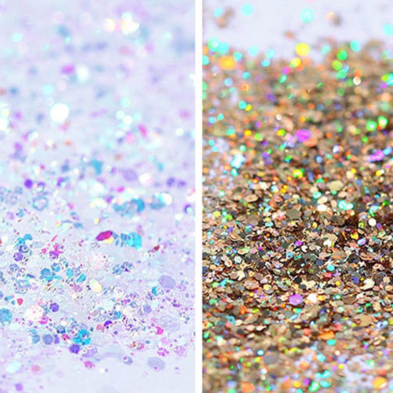 12 цветов для дизайна ногтей лазерные блестки блестки светлая пудра украшения ногтей в коробке симфония блестки для ногтей