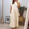 2024 Spring/Summer European & American Fashion Sleeveless Pleated Maxi Dress