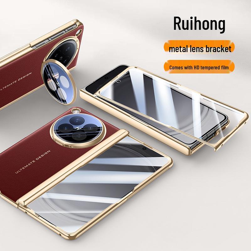 Оригинальный кожаный чехол-книжка для OPPO Find N6 Fold, защита от падений по всей поверхности