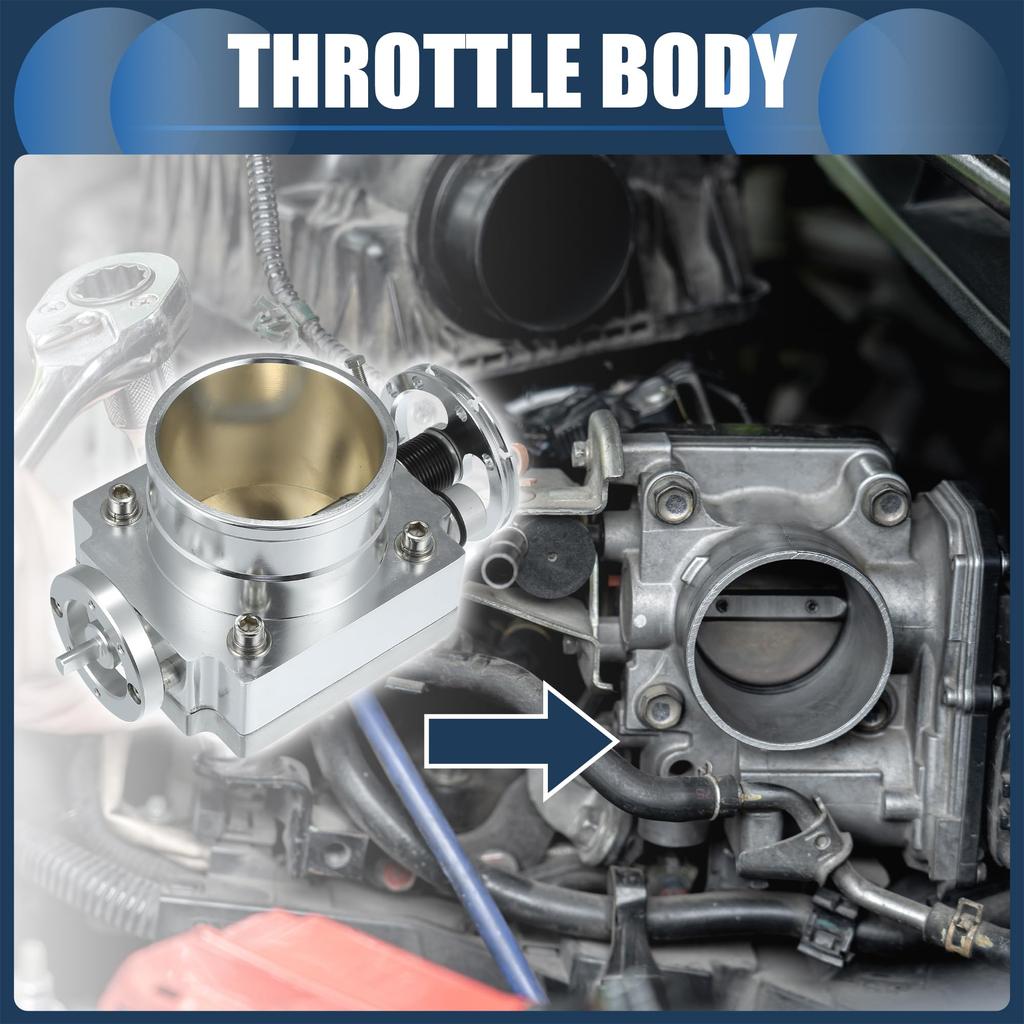 INFINAUTO Узел дроссельной заслонки 80 мм Автомобильный привод Алюминиевый сплав Серебристый тон 1 шт.