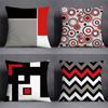 Red Geometric Pattern Decorative Pillowcase Fashion Sofa Chair Car Cushion Cover Bedroom Room Home Decor Embrace Pillowcase