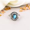 Labradorite 925 Sterling Silver Oval Gemstone Boho Style Handmade Ring For Women