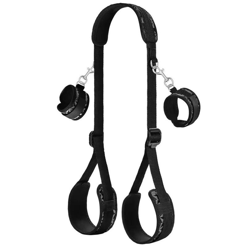 SM Slave Couple Erotic Games Sex Toy BDSM Leg Restraint Open Thigh Bondage Gear Couple Sexual Position Assist Sex Strap System