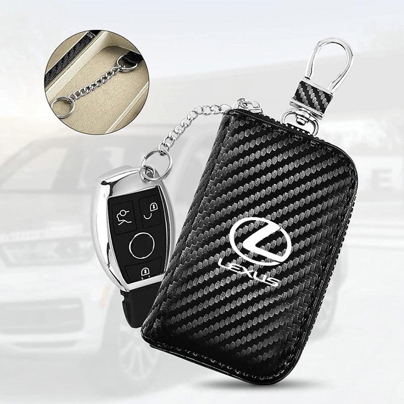WRSP5 Carbon Fibre leather Car Key Bag Men's Storage Case For Lexus GX460 Ct200h IS250 ES 220D IS200 Fsport GS GX IS LS LX NX RX UX CT